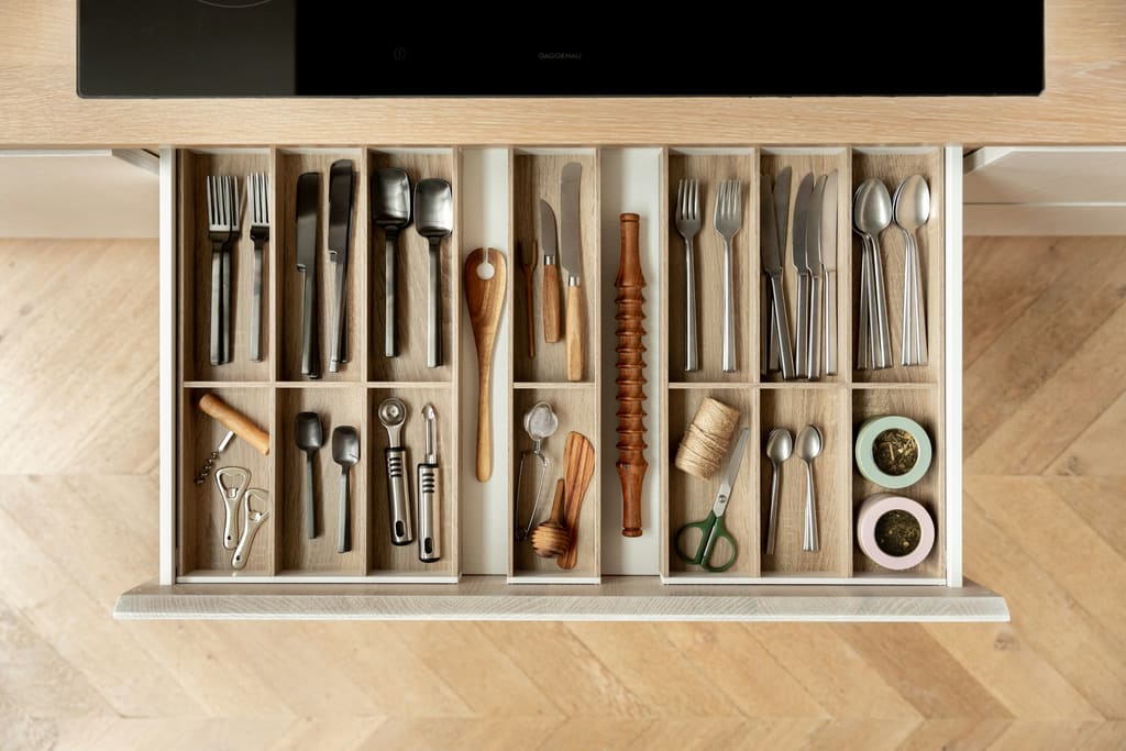 Commercial kitchen storage shelving and organisation
